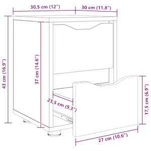 Noční stolky 2 pcs Bílá 30,5 x 30 x 43 cm kompozitní dřevo - obrázek 13
