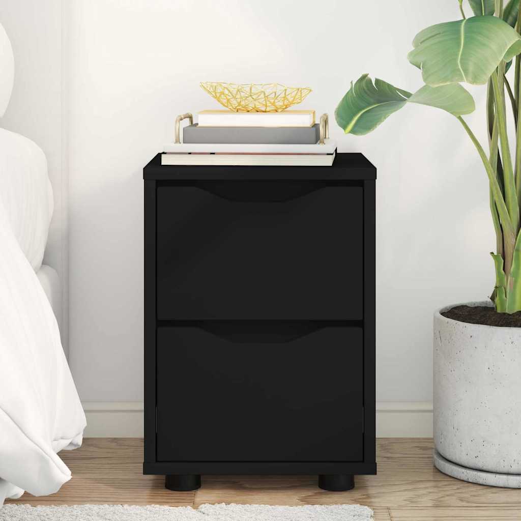 Κομοδίνο με συρτάρι Μαύρο 30,5 x 30 x 43 εκ Επεξεργασμένο ξύλο - Image 4