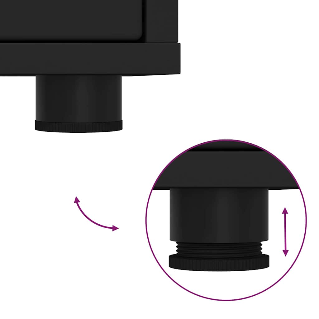 Κομοδίνο με συρτάρι Μαύρο 30,5 x 30 x 43 εκ Επεξεργασμένο ξύλο - Image 11