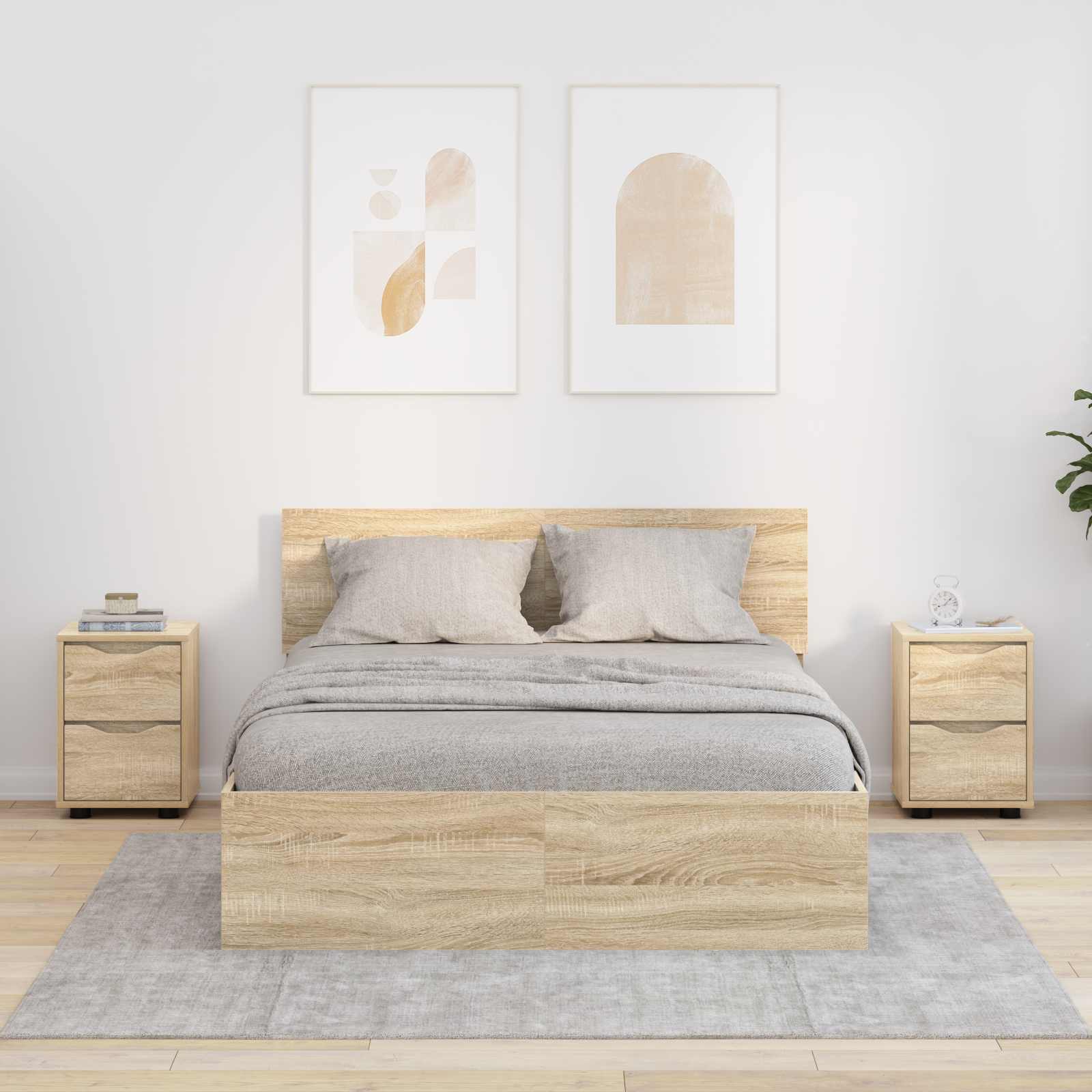 vidaXL Mese de noptieră 2 pcs Stejar Sonoma 30,5 x 30 x 43 cm