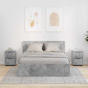 Posteljne mize s predalom 2 pcs Betonsko siva 30,5 x 30 x 43 cm