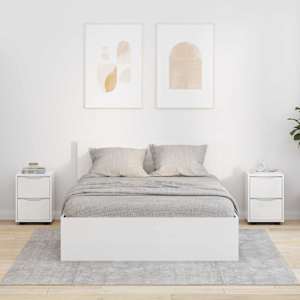 Noční stolky 2 pcs Vysoce lesklá bílá 30,5 x 30 x 43 cm - obrázek 1