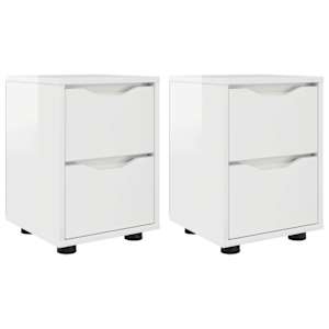 Noční stolky 2 pcs Vysoce lesklá bílá 30,5 x 30 x 43 cm - obrázek 2