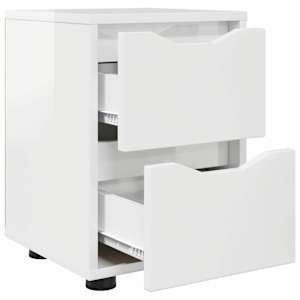 Noční stolky 2 pcs Vysoce lesklá bílá 30,5 x 30 x 43 cm - obrázek 5