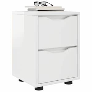 Noční stolky 2 pcs Vysoce lesklá bílá 30,5 x 30 x 43 cm - obrázek 3