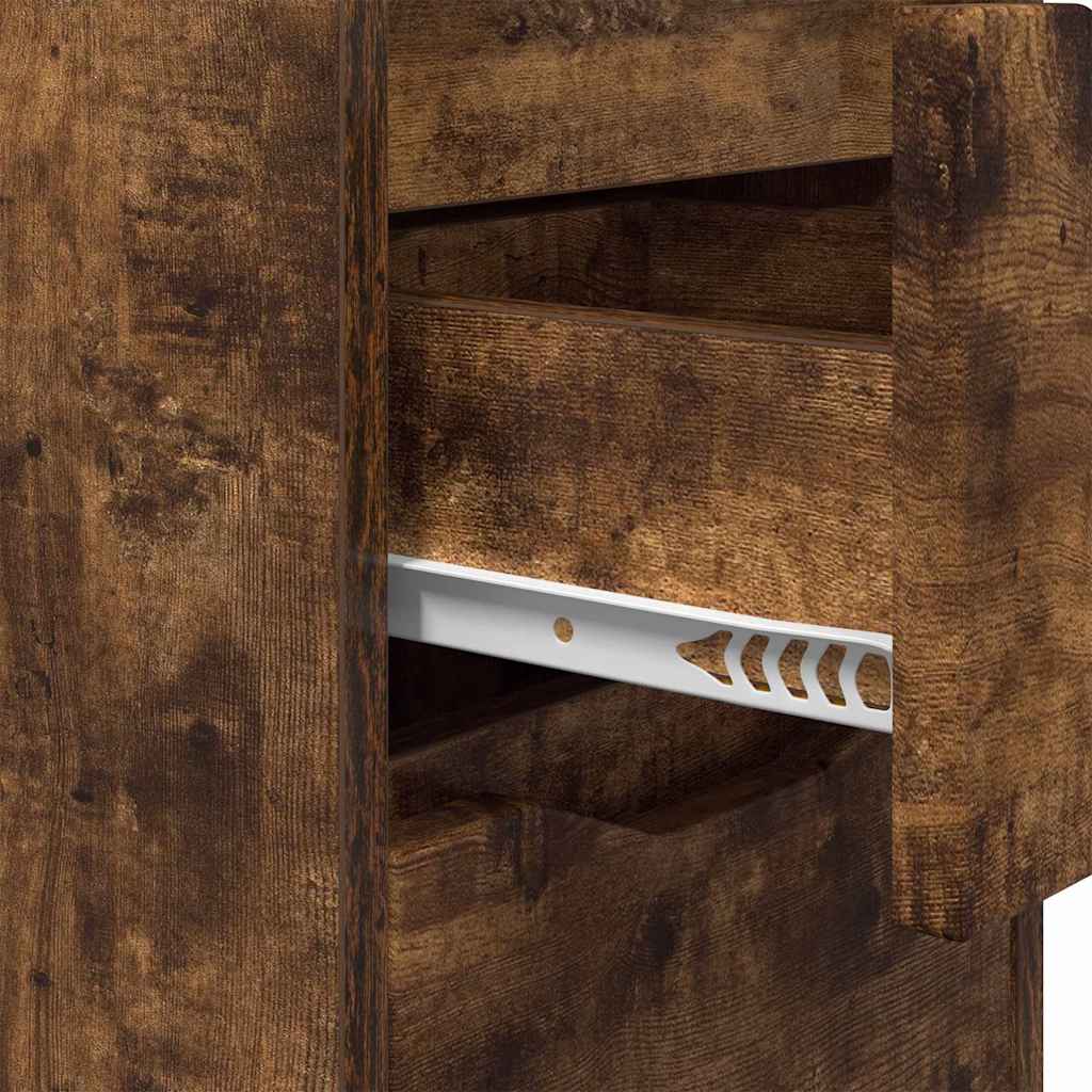 Κομοδίνα με συρτάρι 2 pcs Καπνιστό Δρύς 30,5 x 30 x 43 εκ - Image 9