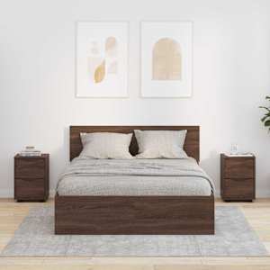 Noční stolky 2 pcs Hnědý dub 30,5 x 30 x 43 cm kompozitní dřevo - obrázek 1