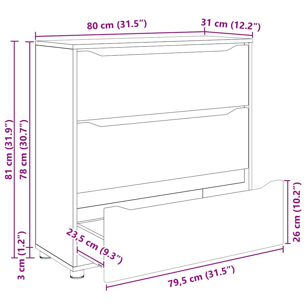 Úložná skříňka Kouřový dub 80 x 31 x 81 cm kompozitní dřevo - obrázek 15