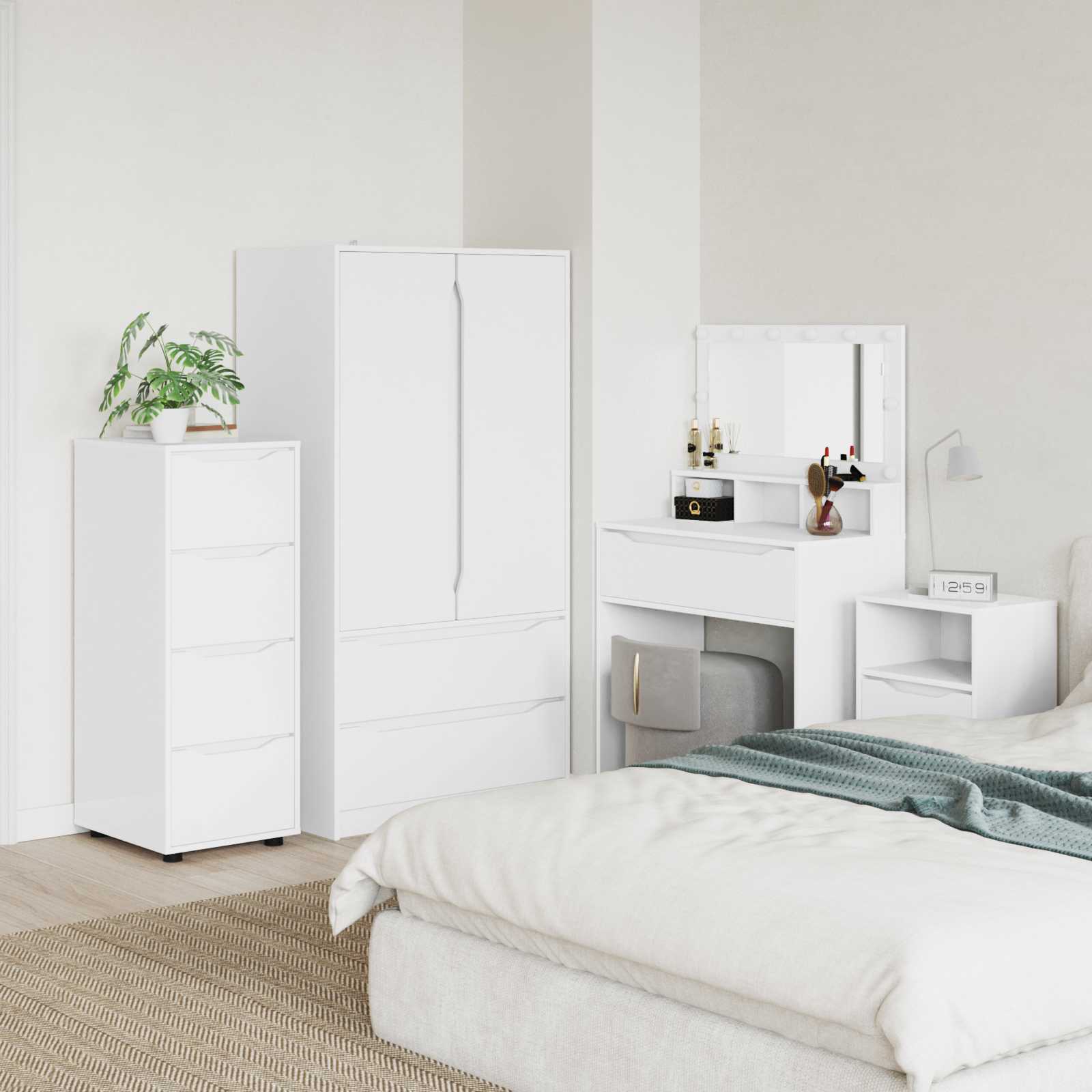 vidaXL Dulap de depozitare Alb 40 x 48 x 105 cm Lemn compozit