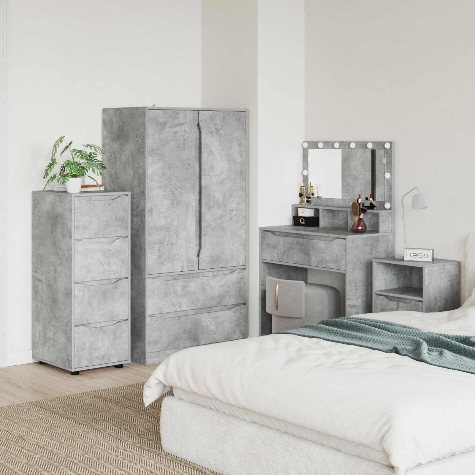 Hoiukapp Betoonhall 40 x 48 x 105 cm Tehispuit