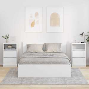 Noční stolky 2 pcs Bílá 40 x 30 x 467 cm kompozitní dřevo