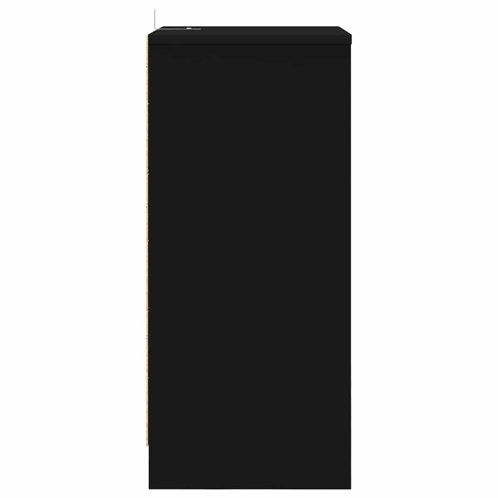 Κομοδίνο με συρτάρι Μαύρο 40 x 30 x 467 εκ Επεξεργασμένο ξύλο - Image 7