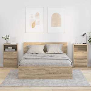 Posteljne mize s predalom 2 pcs Sonoma hrast 40 x 30 x 467 cm