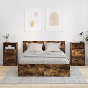 Posteljne mize s predalom 2 pcs Dimljeni oreh 40 x 30 x 467 cm