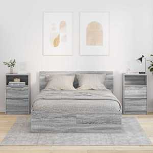 Noční stolky se zásuvkou 2 pcs Šedá Sonoma 40 x 30 x 467 cm - obrázek 1