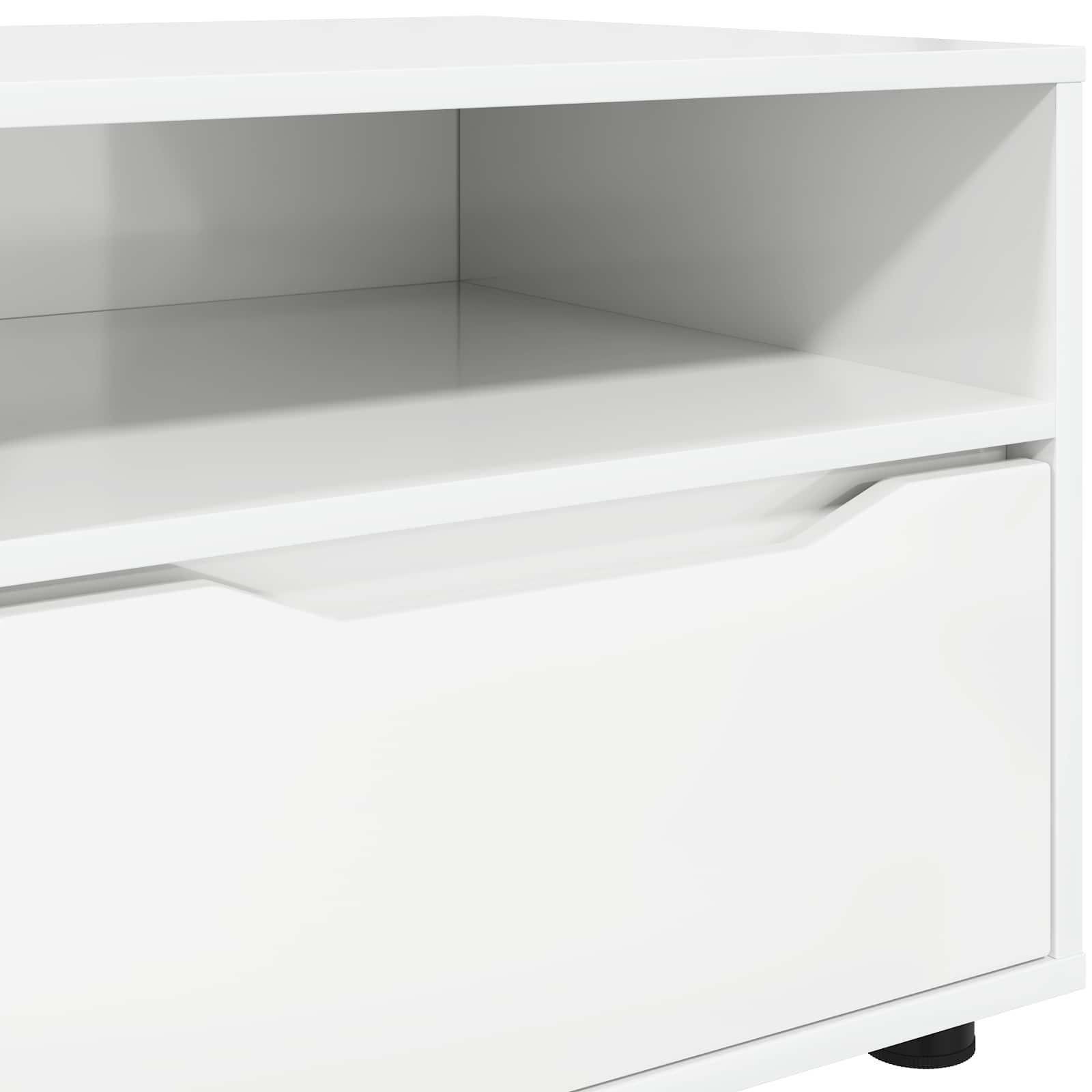 TV-kaappi Korkean kiillon valkoinen 100 x 48 x 43 cm - Image 10
