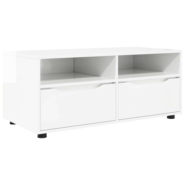 vidaXL Telerikapp 100 x 48 x 43 cm Kergelt l&auml;ikiv valge Tehispuit