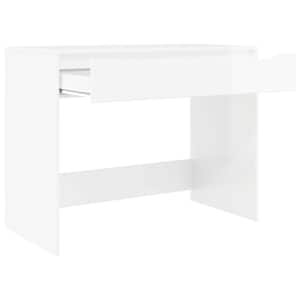 Stůl Vysoký Lesklý Bílý 100 x 50 x 78 cm Dřevěný materiál - obrázek 5