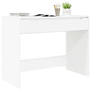 Stůl Vysoký Lesklý Bílý 100 x 50 x 78 cm Dřevěný materiál - obrázek 3
