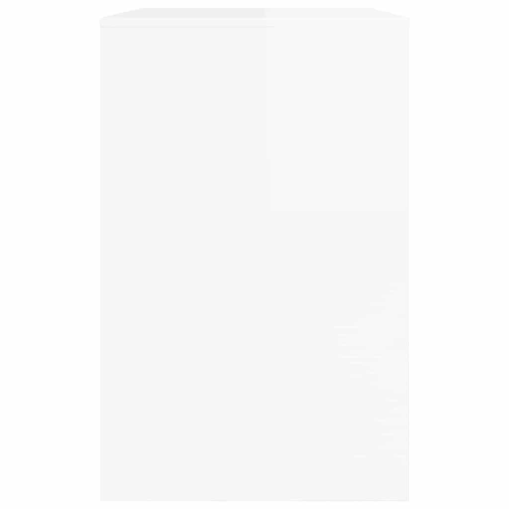 Γραφείο με συρτάρι Υψηλής γυαλάδας λευκό 100 x 50 x 78 εκ - Image 7