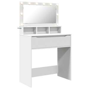 vidaXL Magamistoa meikimislaudade Valge 80 x 39,6 x 135 cm Tehispuit