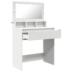 Toaletní stolky do ložnice se zásuvkou Bílá 80 x 39,6 x 135 cm - obrázek 5