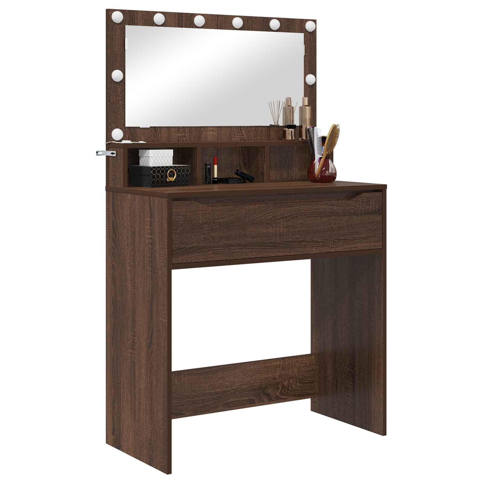 Schlafzimmer-Frisiertische Braun Eichen-Optik Holzwerkstoff – Ansicht 3