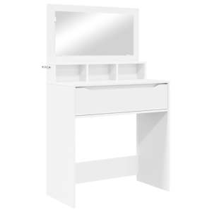 vidaXL Magamistoa meikimislaudade Valge 80 x 39,6 x 135 cm Tehispuit