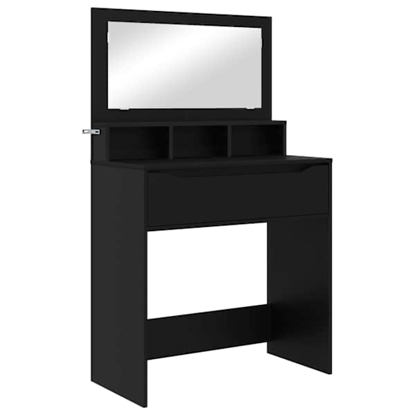 vidaXL Magamistoa meikimislaudade Must 80 x 39,6 x 135 cm Tehispuit