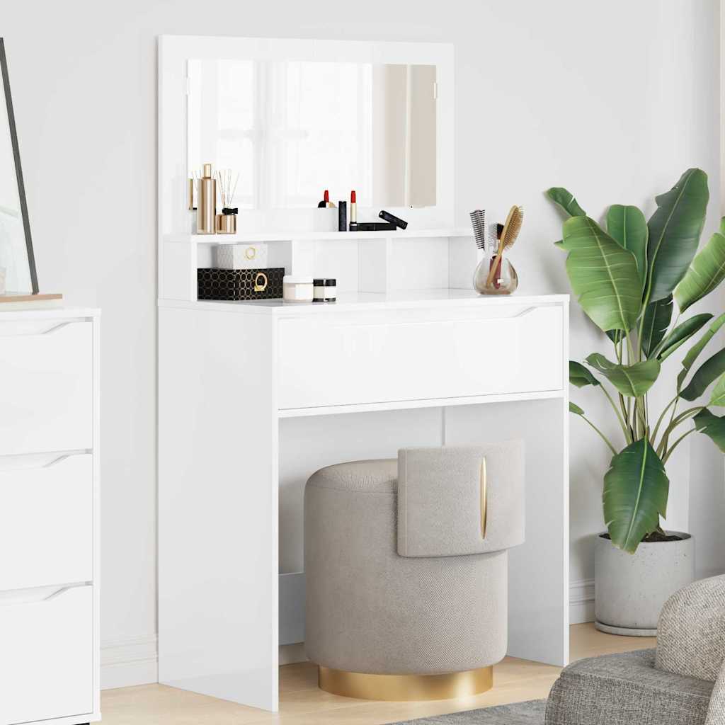 Τραπέζια Ντυσίματος Κρεβατοκάμαρας Υψηλής γυαλάδας λευκό