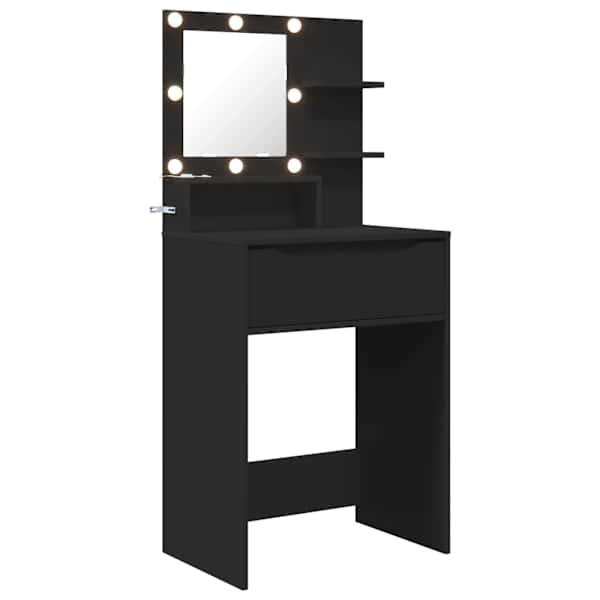 vidaXL Magamistoa meikimislaudade Must 80 x 39,6 x 135 cm Tehispuit