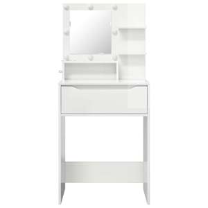 Toaletní stolky do ložnice se zásuvkou Vysoce lesklá bílá - obrázek 6