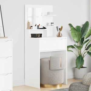 Toaletne mize za spalnice s predalom Bela 80 x 39,6 x 135 cm