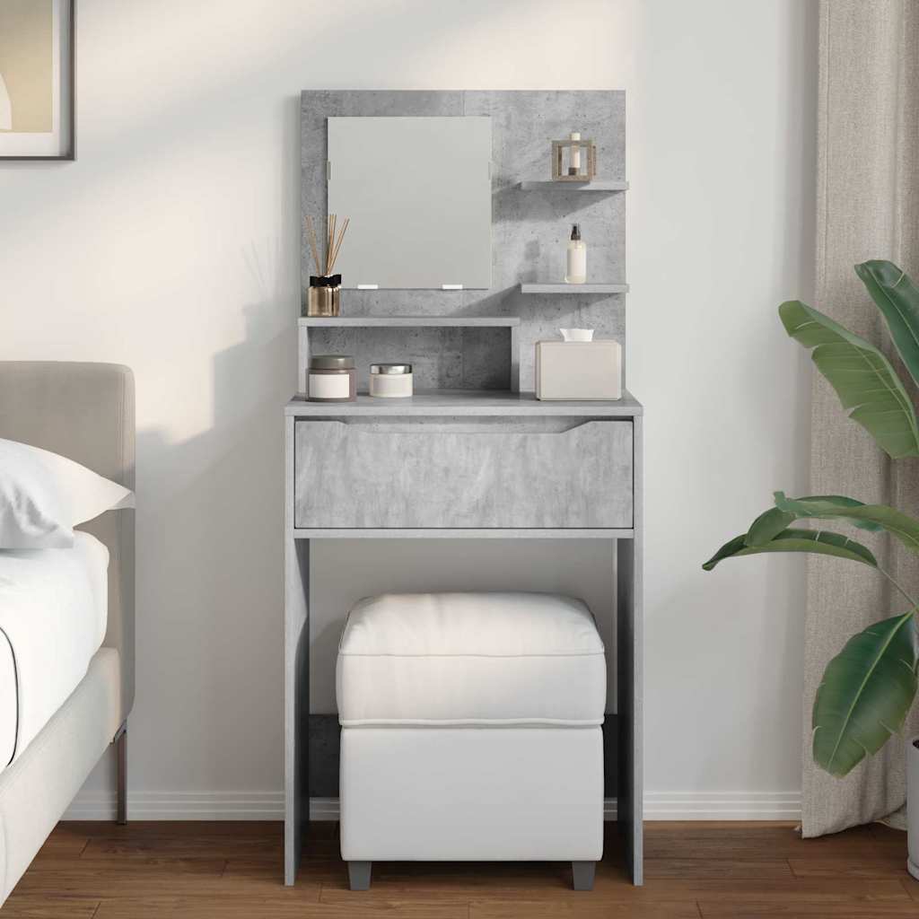 Τραπέζια Ντυσίματος Κρεβατοκάμαρας με συρτάρι Σκυρόδεμα Γκρι - Image 4
