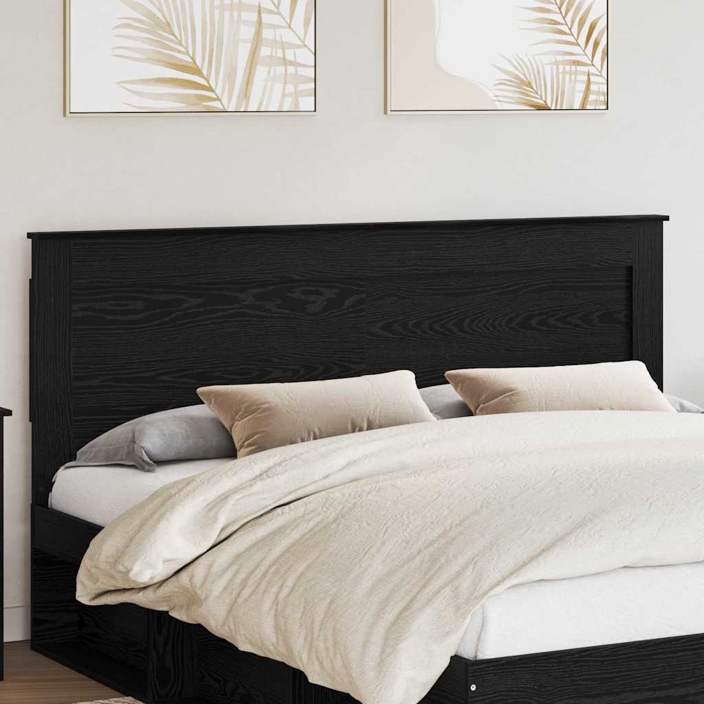 Tăblii de pat - Tăblie cap cu headboard Stejar Negru 200 cm Lemn compozit