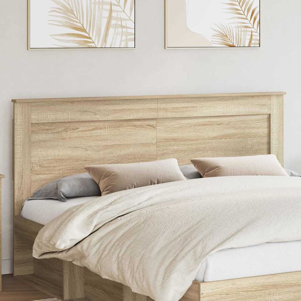 Paturi si accesorii - Tăblie cap cu headboard Stejar Sonoma 200 cm Lemn compozit