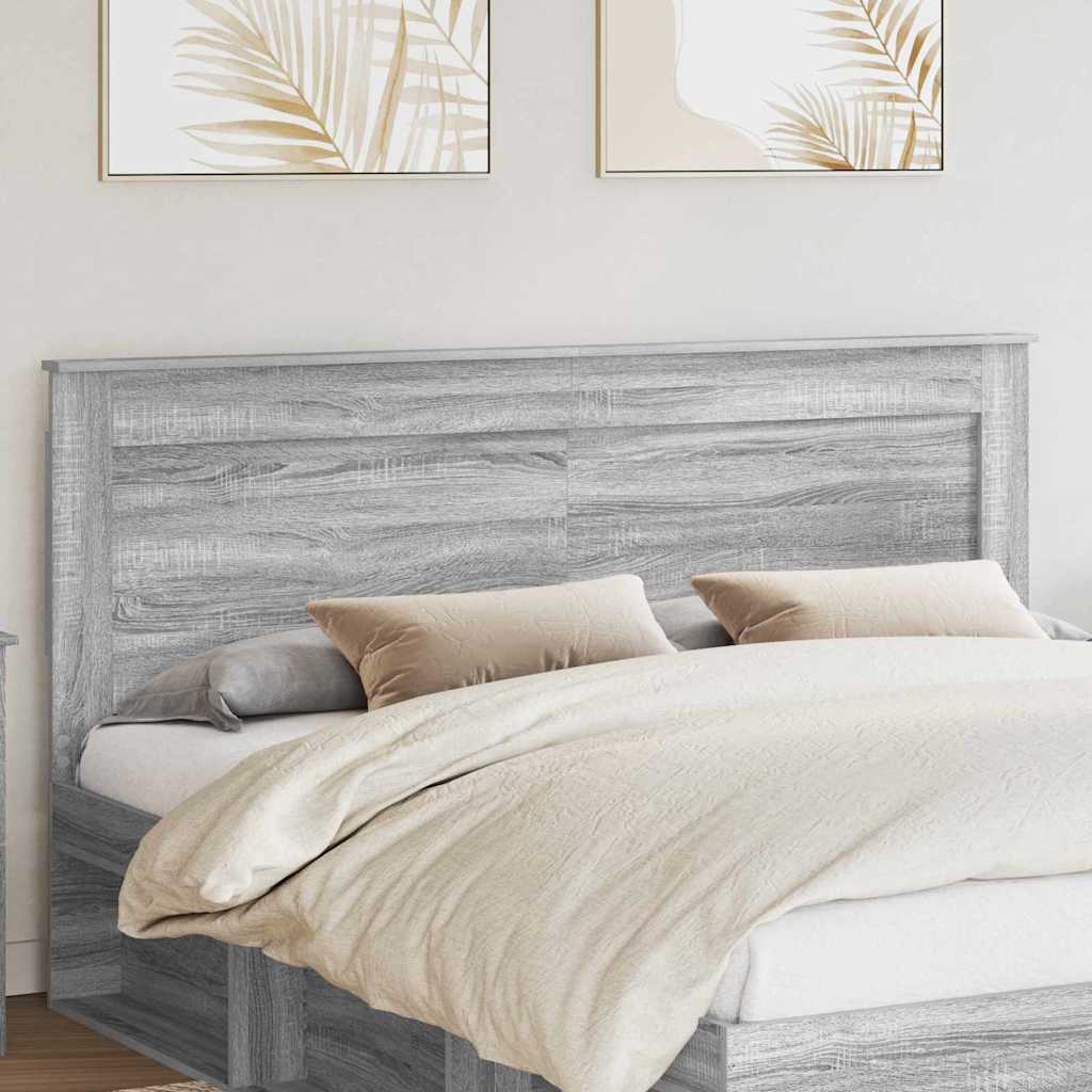Tăblii de pat - Tăblie cap cu headboard Gri Sonoma 180 cm Lemn compozit