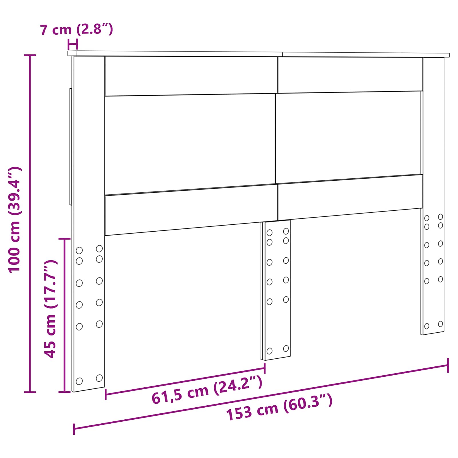 Päätylevy päätyllä Valkoinen 150 cm Tekninen puu - Image 10