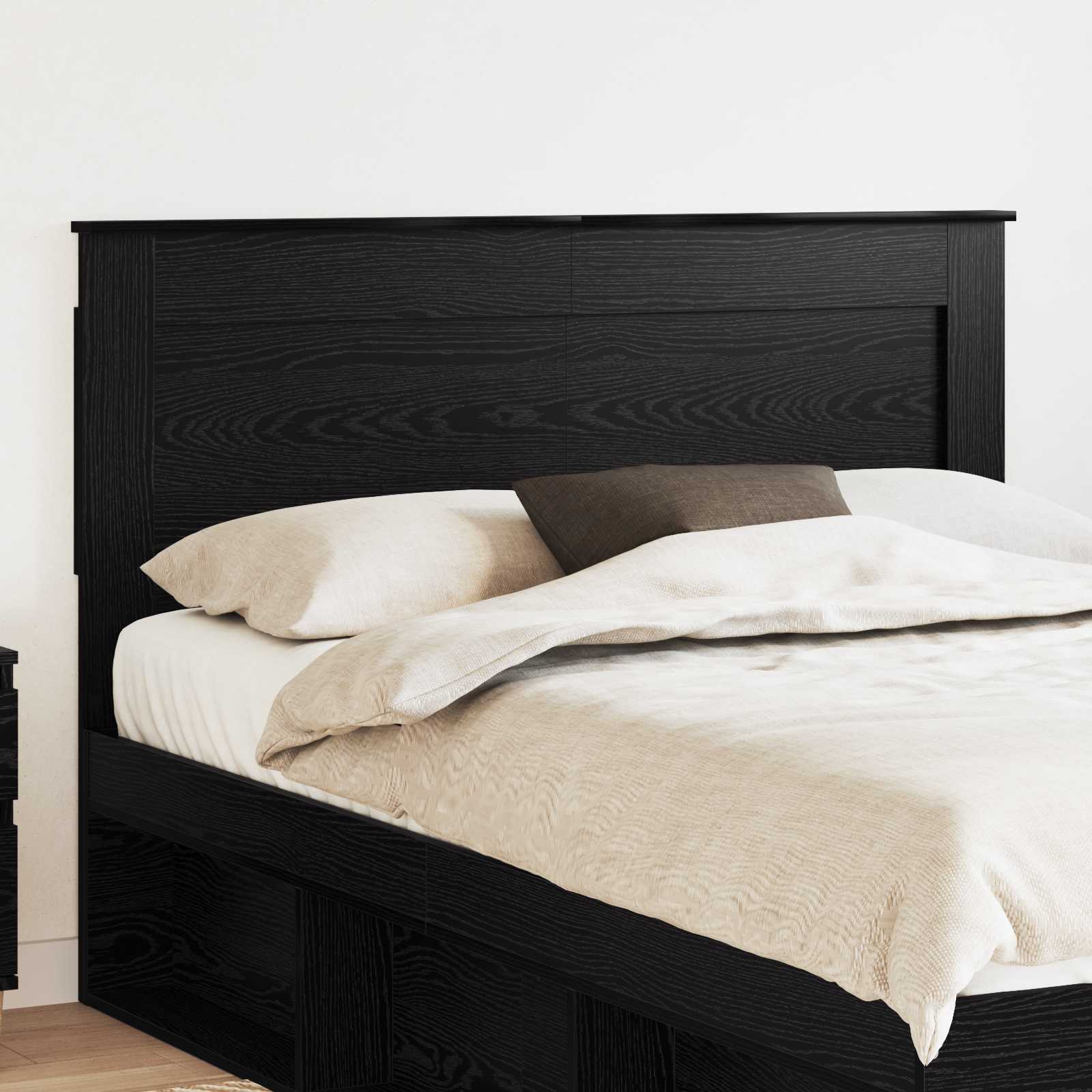 vidaXL Tăblie cap cu headboard Stejar Negru 150 cm Lemn compozit