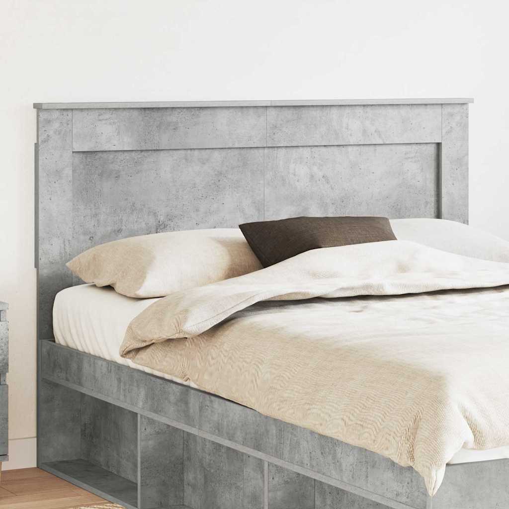 vidaXL Tăblie cap cu headboard Gri din beton 150 cm Lemn compozit
