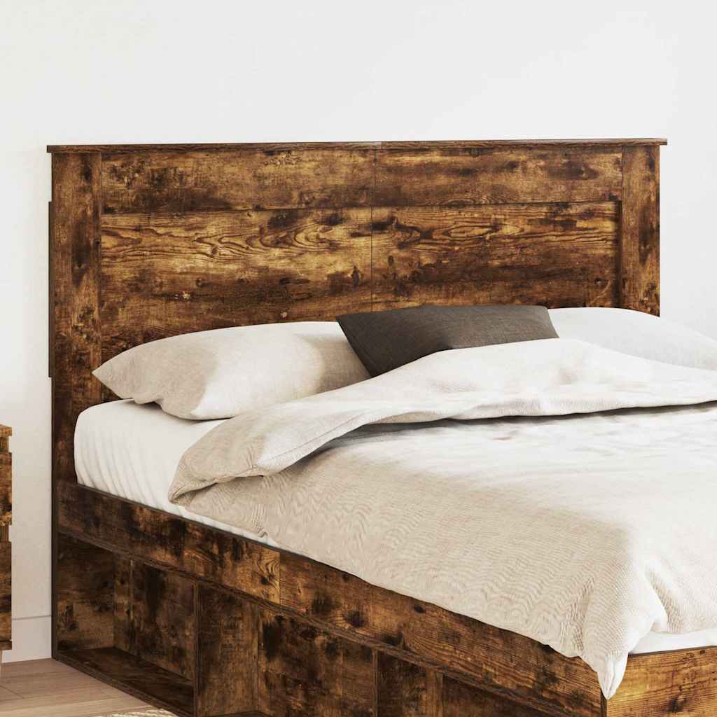 Tăblii de pat - Tăblie cap cu headboard Stejar fumuriu 150 cm Lemn compozit