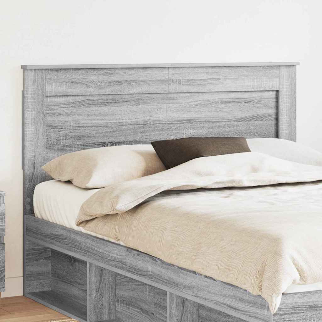 vidaXL Tăblie cap cu headboard Gri Sonoma 150 cm Lemn compozit