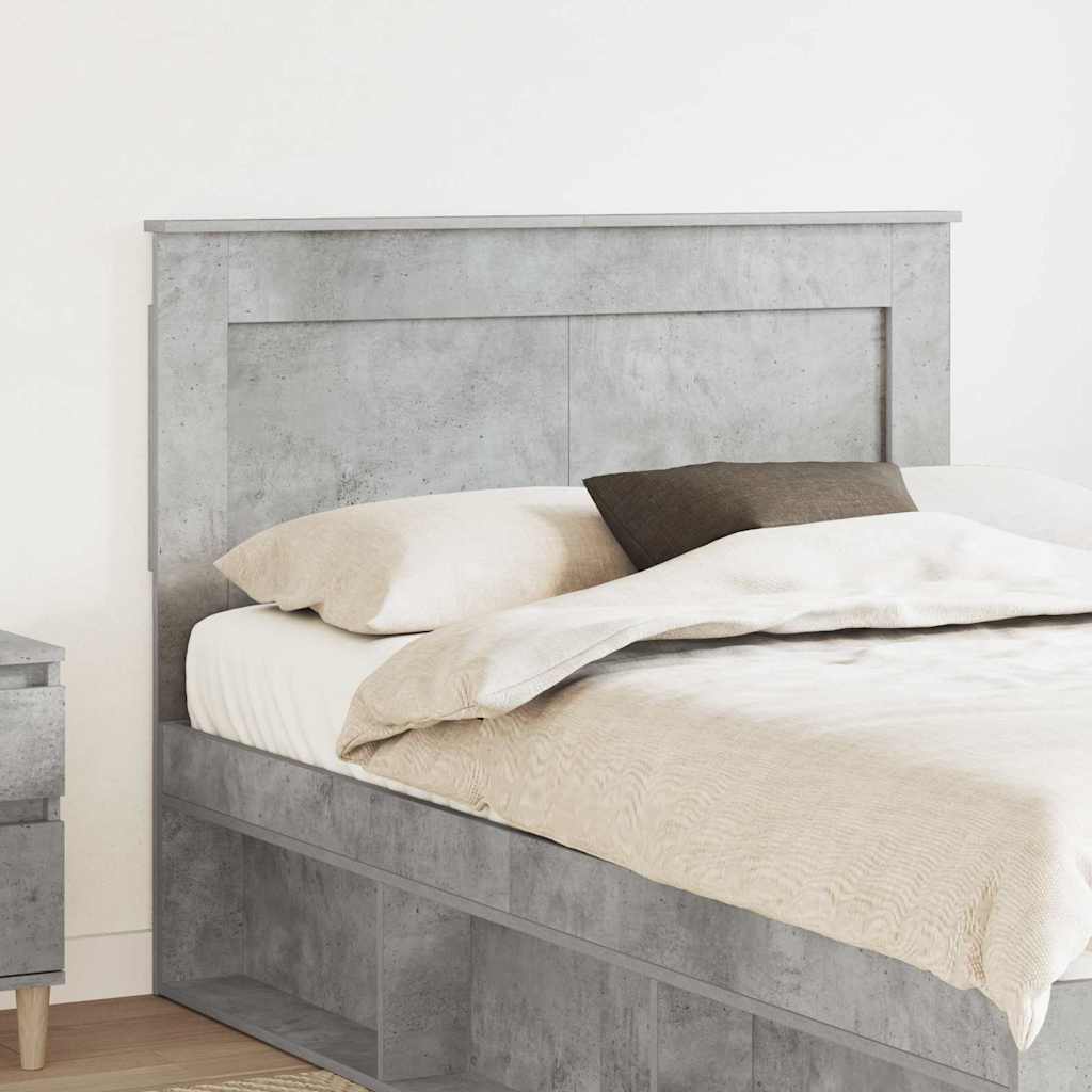 vidaXL Tăblie cap cu headboard Gri din beton 135 cm Lemn compozit