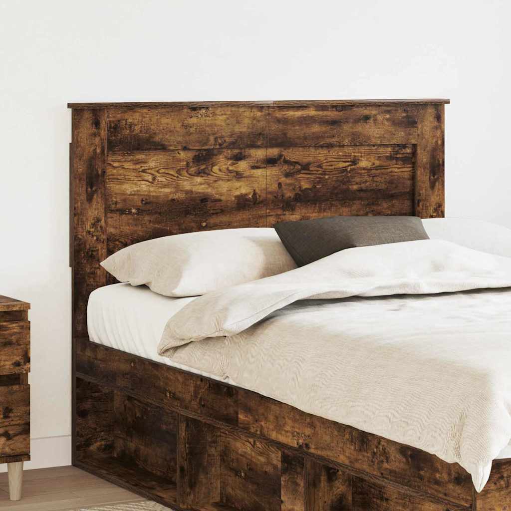 vidaXL Tăblie cap cu headboard Stejar fumuriu 135 cm Lemn compozit