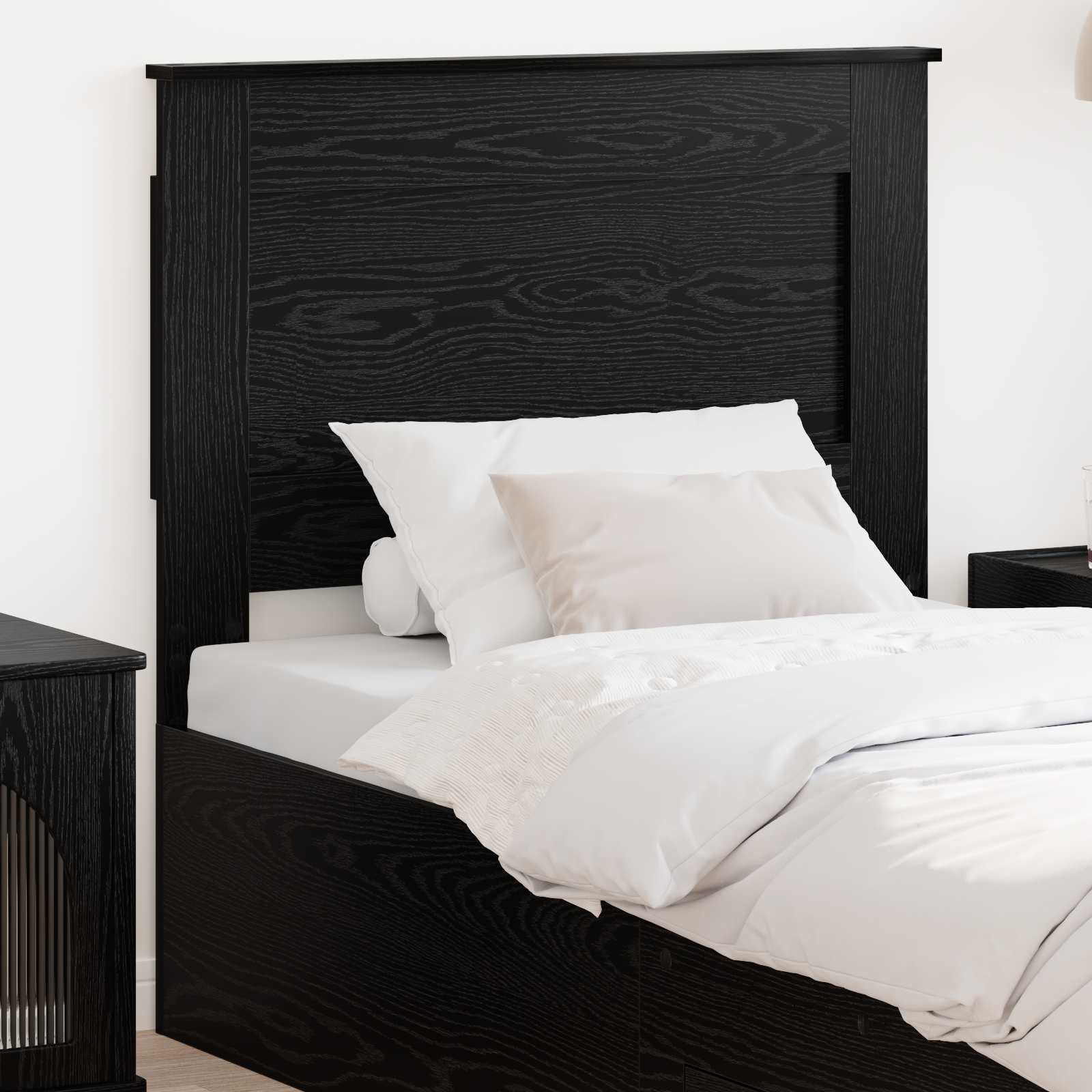 vidaXL Tăblie cap cu headboard Stejar Negru 100 cm Lemn compozit