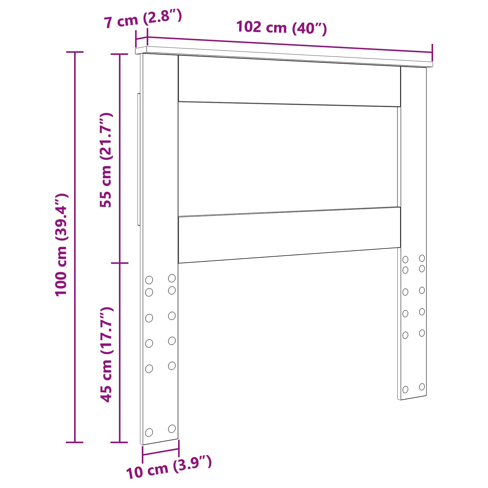 Galvgalis Melns ozolkoks 100 cm Inženierijas koks