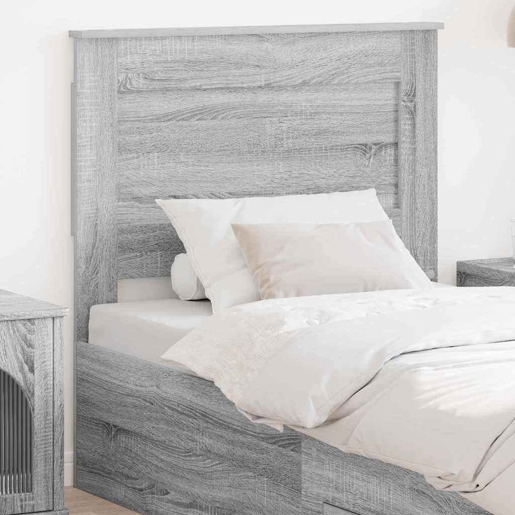Tăblii de pat - Tăblie cap cu headboard Gri Sonoma 100 cm Lemn compozit