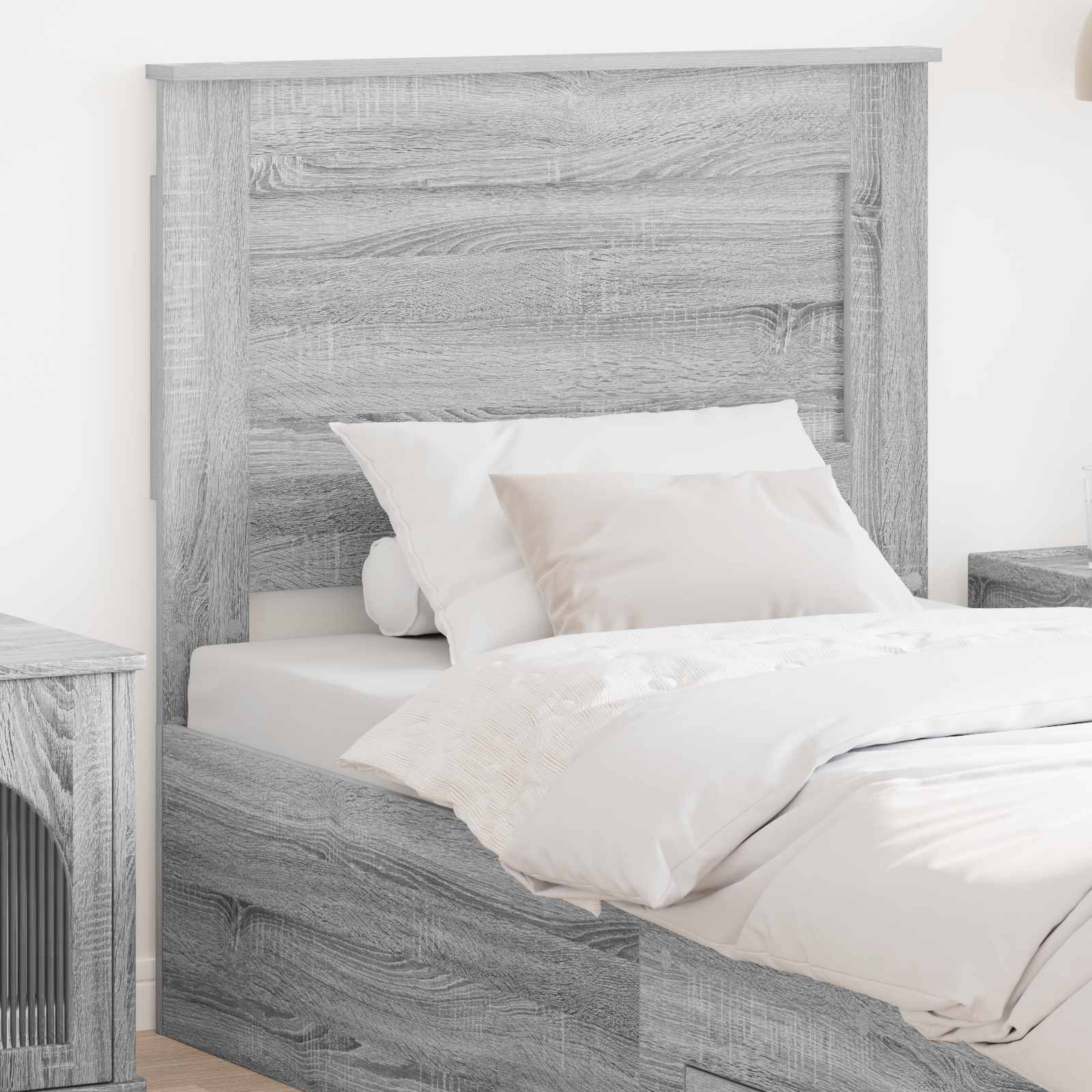 vidaXL Tăblie cap cu headboard Gri Sonoma 75 cm Lemn compozit
