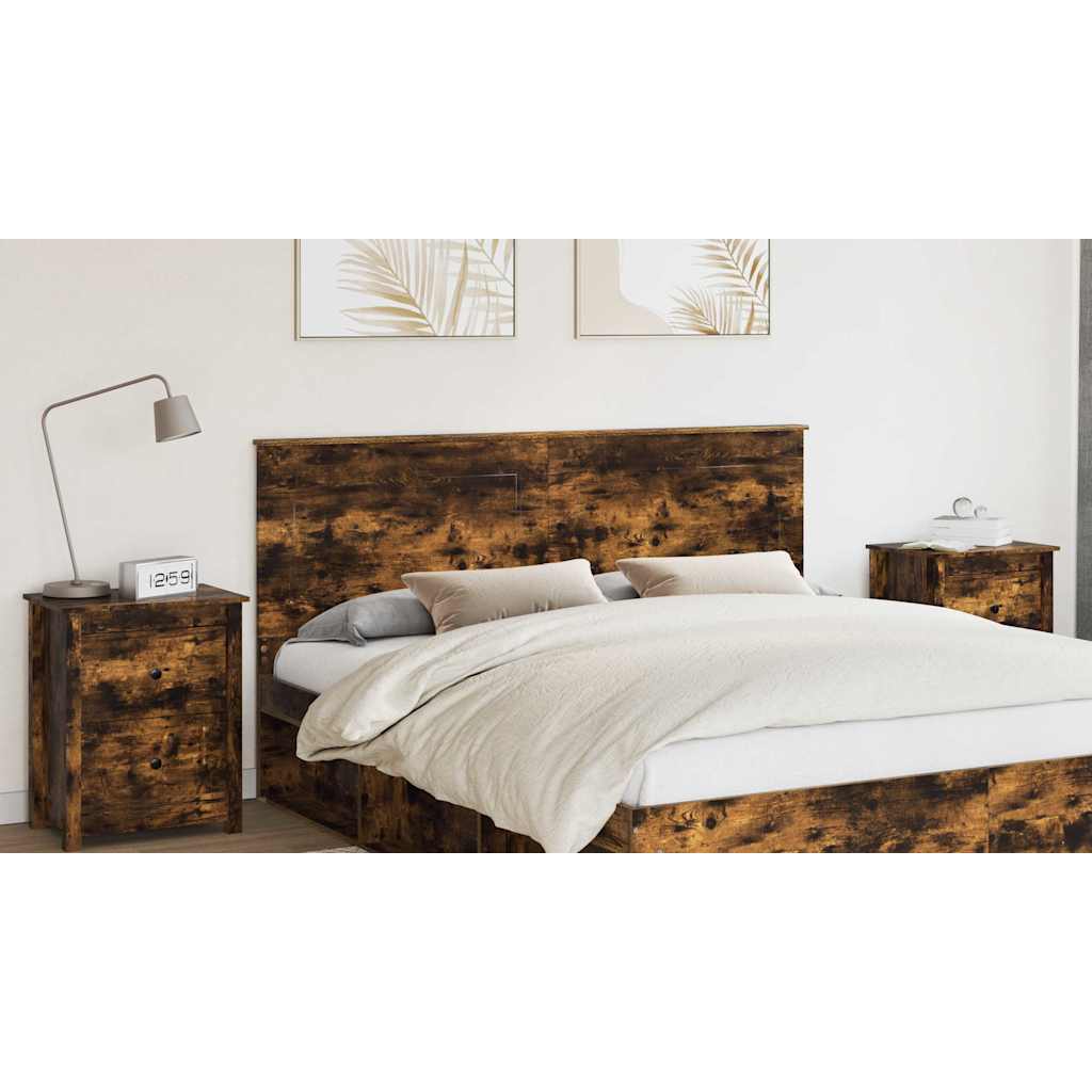 Tăblii de pat - Tăblie cap cu headboard Stejar fumuriu 180 cm Lemn compozit
