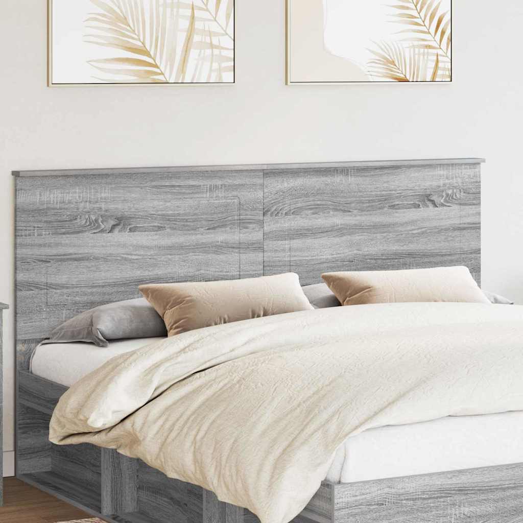 Tăblii de pat - Tăblie cap cu headboard Gri Sonoma 180 cm Lemn compozit